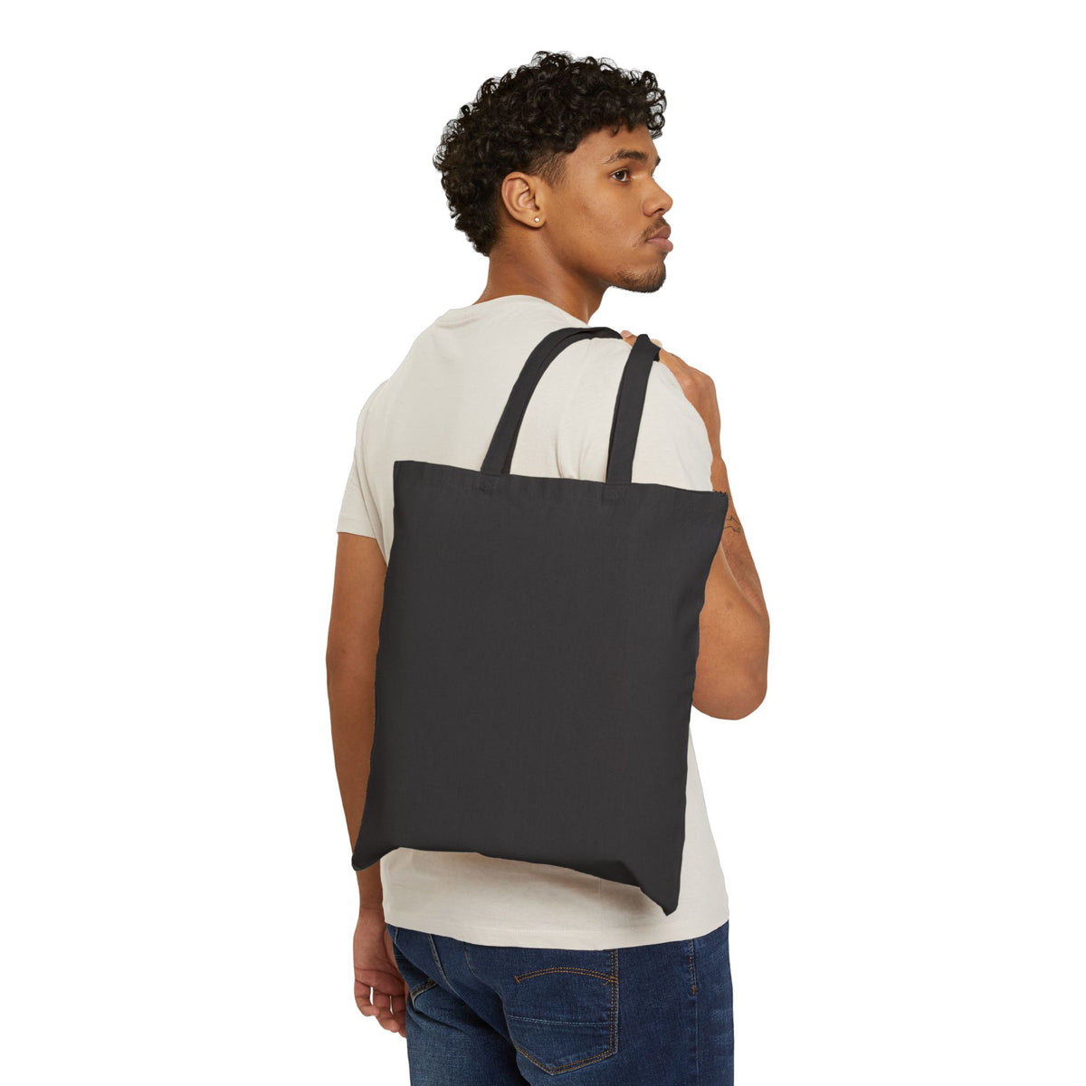 Coffee First Tote Bag — Cute Coffee Cup & Beans Canvas Tote