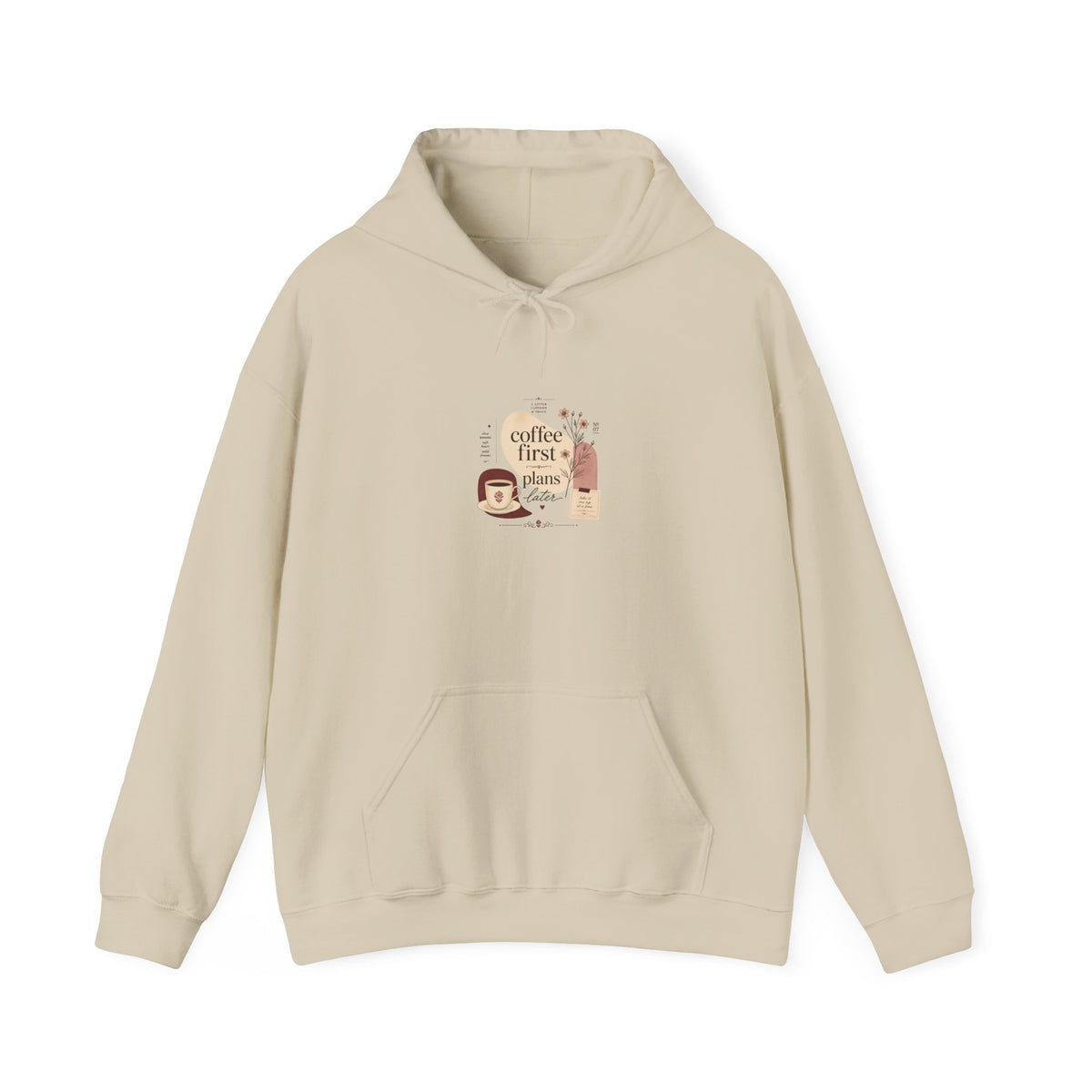 Coffee First Please Hoodie — Cute Morning Coffee Quote Pullover