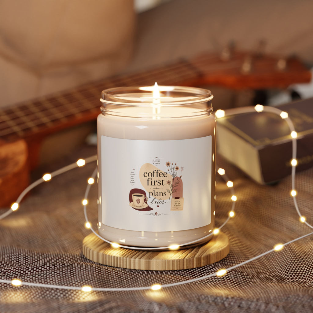 Coffee First Soy Candle — 9oz Scented Jar (Coffee Lovers Gift)