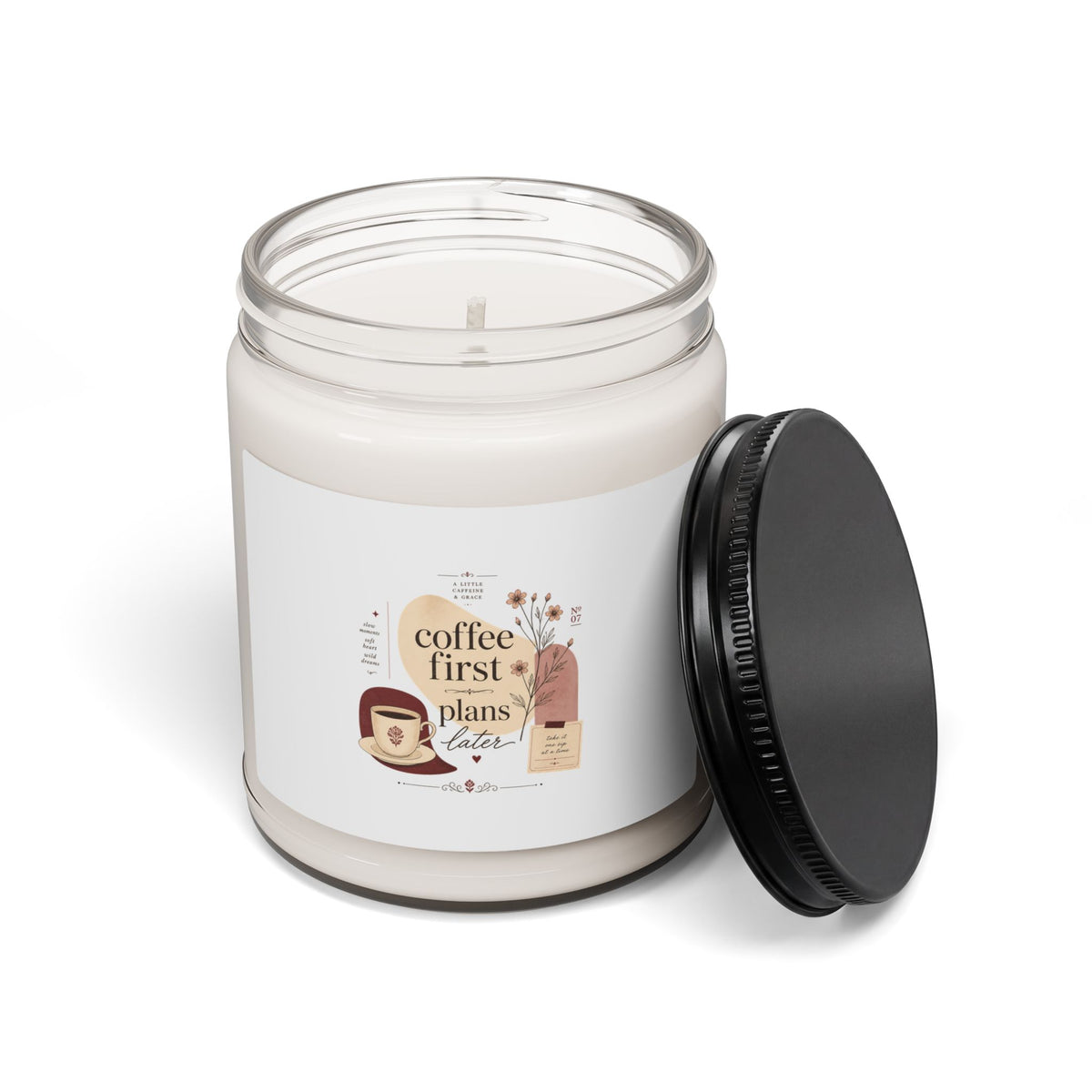 Coffee First Soy Candle — 9oz Scented Jar (Coffee Lovers Gift)