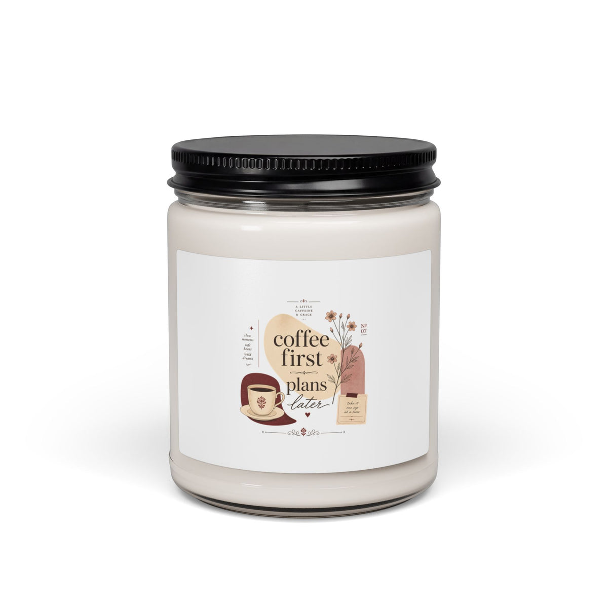 Coffee First Soy Candle — 9oz Scented Jar (Coffee Lovers Gift)