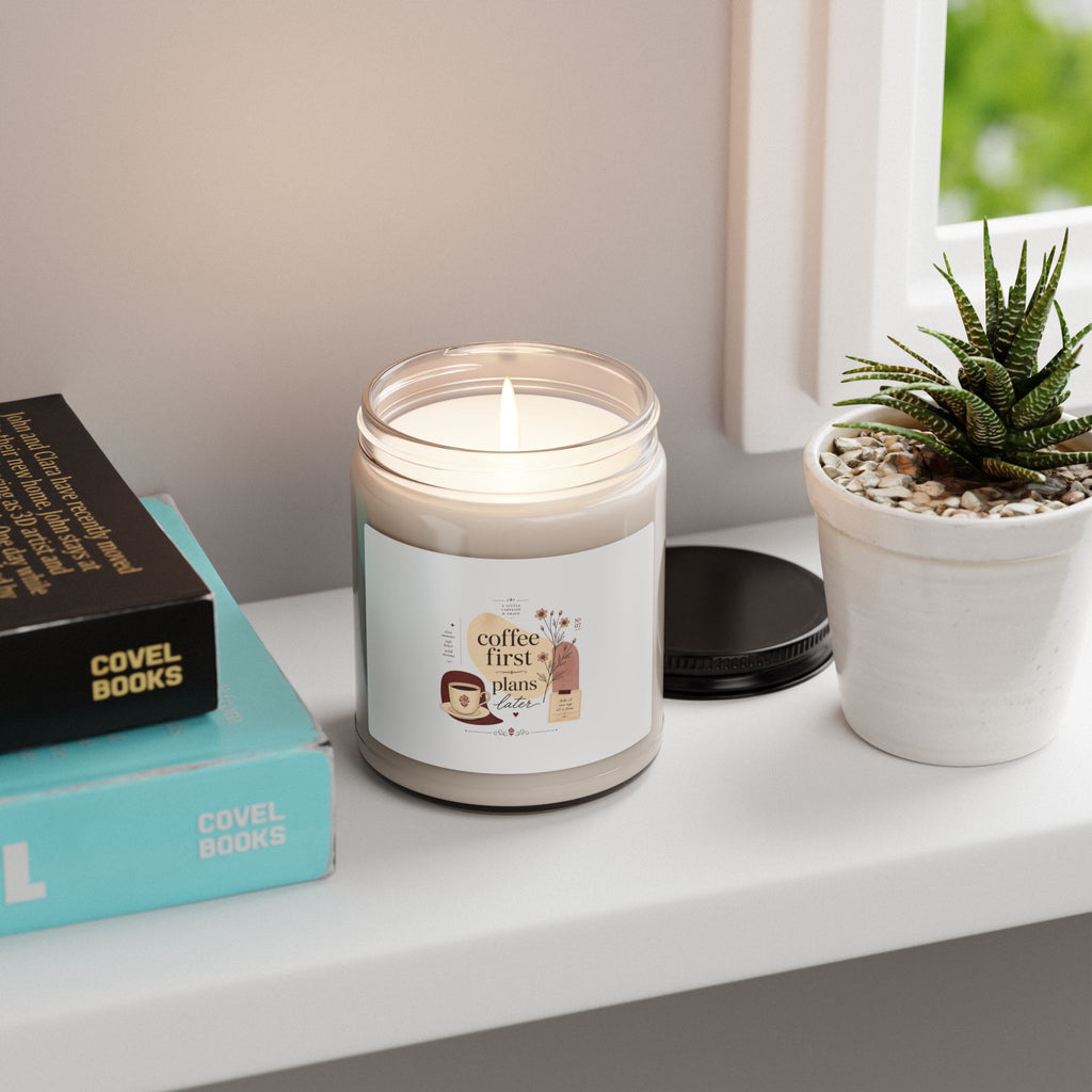 Coffee First Soy Candle — 9oz Scented Jar (Coffee Lovers Gift)