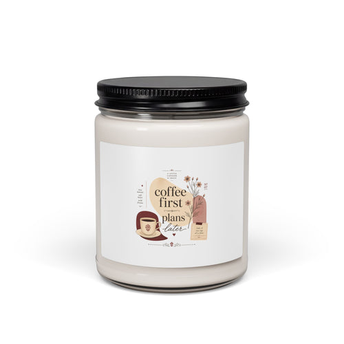 Coffee First Soy Candle — 9oz Scented Jar (Coffee Lovers Gift)