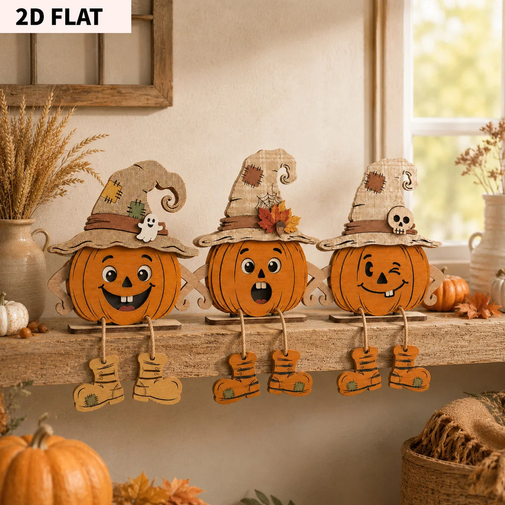 2D Flat, Halloween Decor Autumn Wooden Decorative Plaques, Thanksgiving, Wall Decor, Party Decorations, Desktop Decor