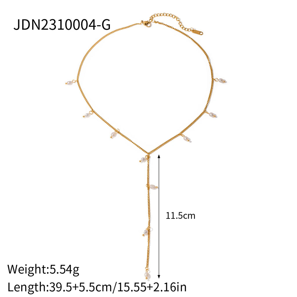 Zora Women's Fashion Heart Cross Pendant Necklace 18K Gold-plated Stainless Steel All-match Chain Jewelry