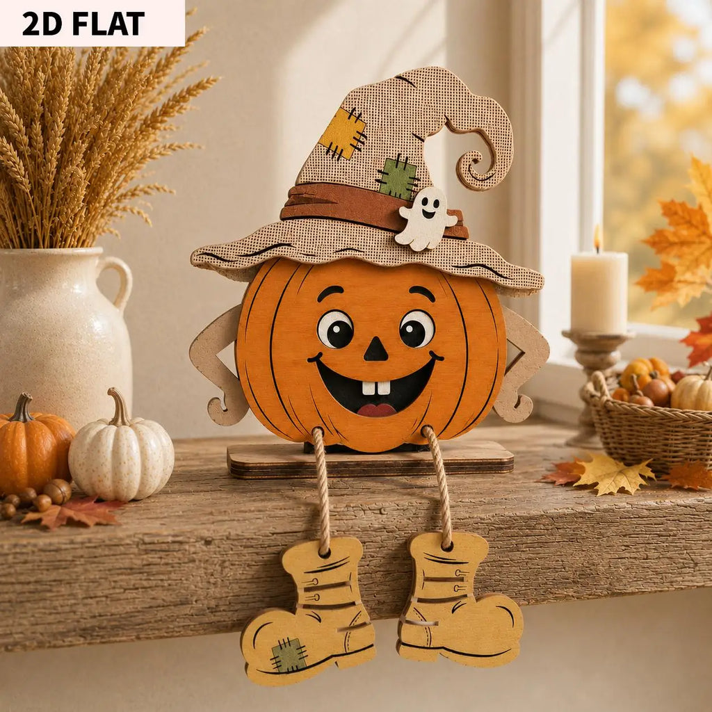 2D Flat, Halloween Decor Autumn Wooden Decorative Plaques, Thanksgiving, Wall Decor, Party Decorations, Desktop Decor