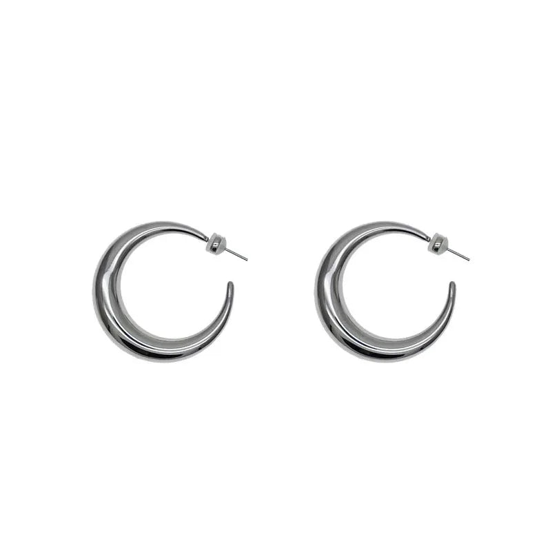 BF CLUB Silver Color Shinning Gold Circle Earrings For Women Sexy Girl Fashion Trendy Jewelry Gift Party Wedding pendientes