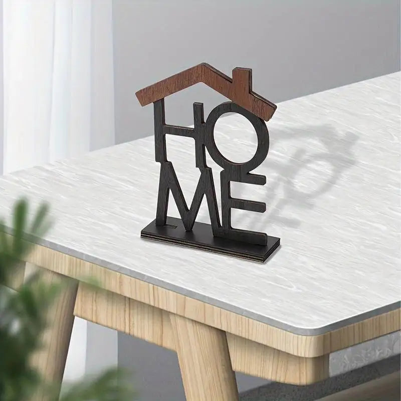 Creative Wooden Home Ornament for Living Room Coffee Table, Closet, Desktop, Small House-Shaped Decoration, Housewarming Birthday Gift