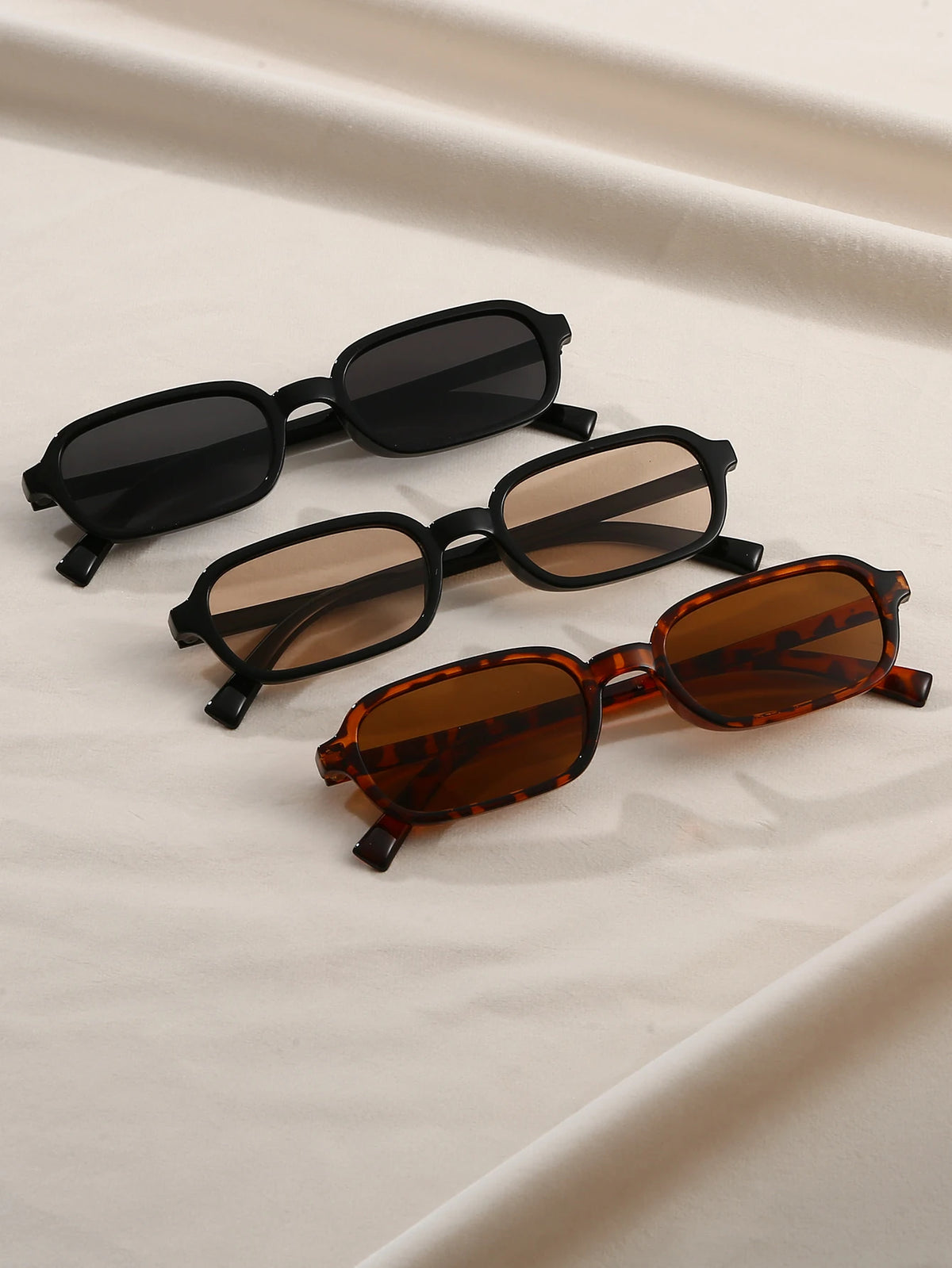 3Pcs Fashionable Square Frame Glasses Set Men and Women Holiday Party Outdoor Decoration Ideal for Valentine's Day Gifts
