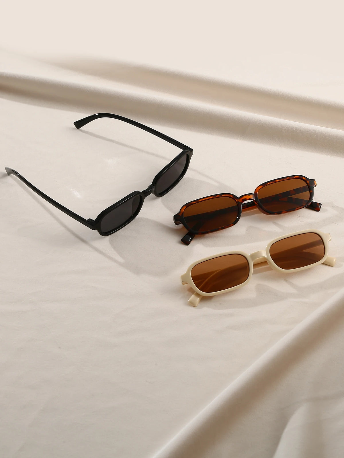 3Pcs Fashionable Square Frame Glasses Set Men and Women Holiday Party Outdoor Decoration Ideal for Valentine's Day Gifts