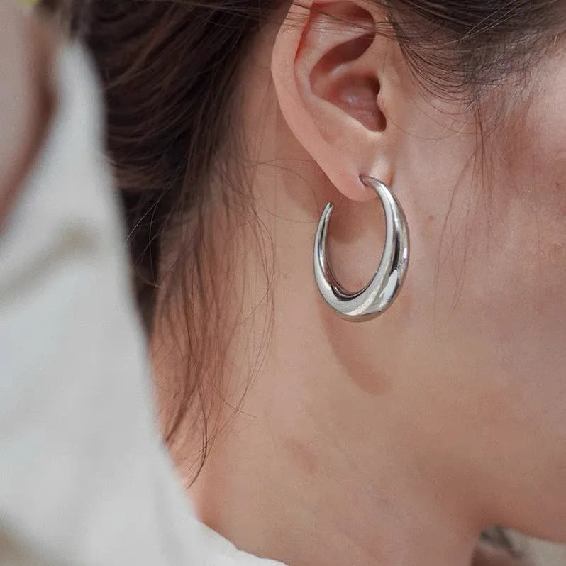 BF CLUB Silver Color Shinning Gold Circle Earrings For Women Sexy Girl Fashion Trendy Jewelry Gift Party Wedding pendientes