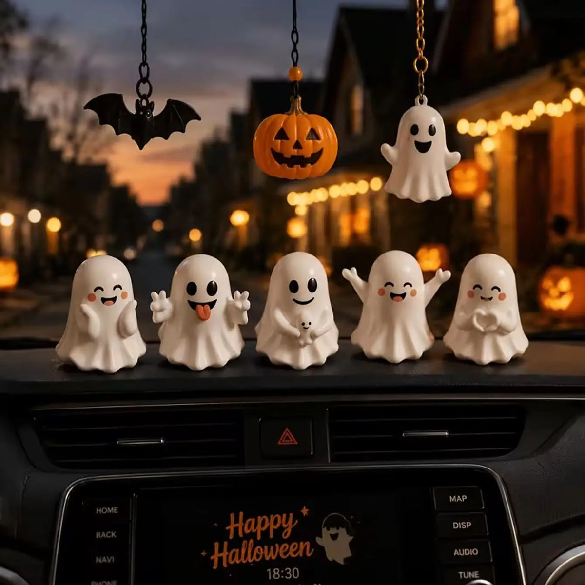 5 sets of Halloween ghost figurines, cute mini ghost home decor, Halloween desktop decoration ornaments