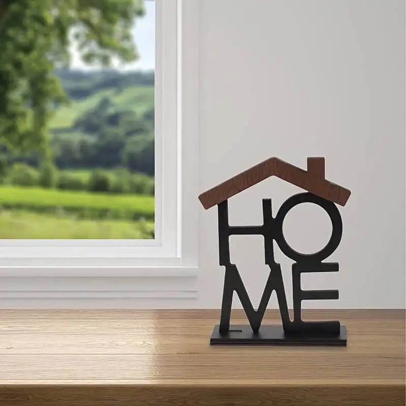 Creative Wooden Home Ornament for Living Room Coffee Table, Closet, Desktop, Small House-Shaped Decoration, Housewarming Birthday Gift