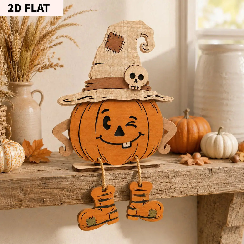 2D Flat, Halloween Decor Autumn Wooden Decorative Plaques, Thanksgiving, Wall Decor, Party Decorations, Desktop Decor