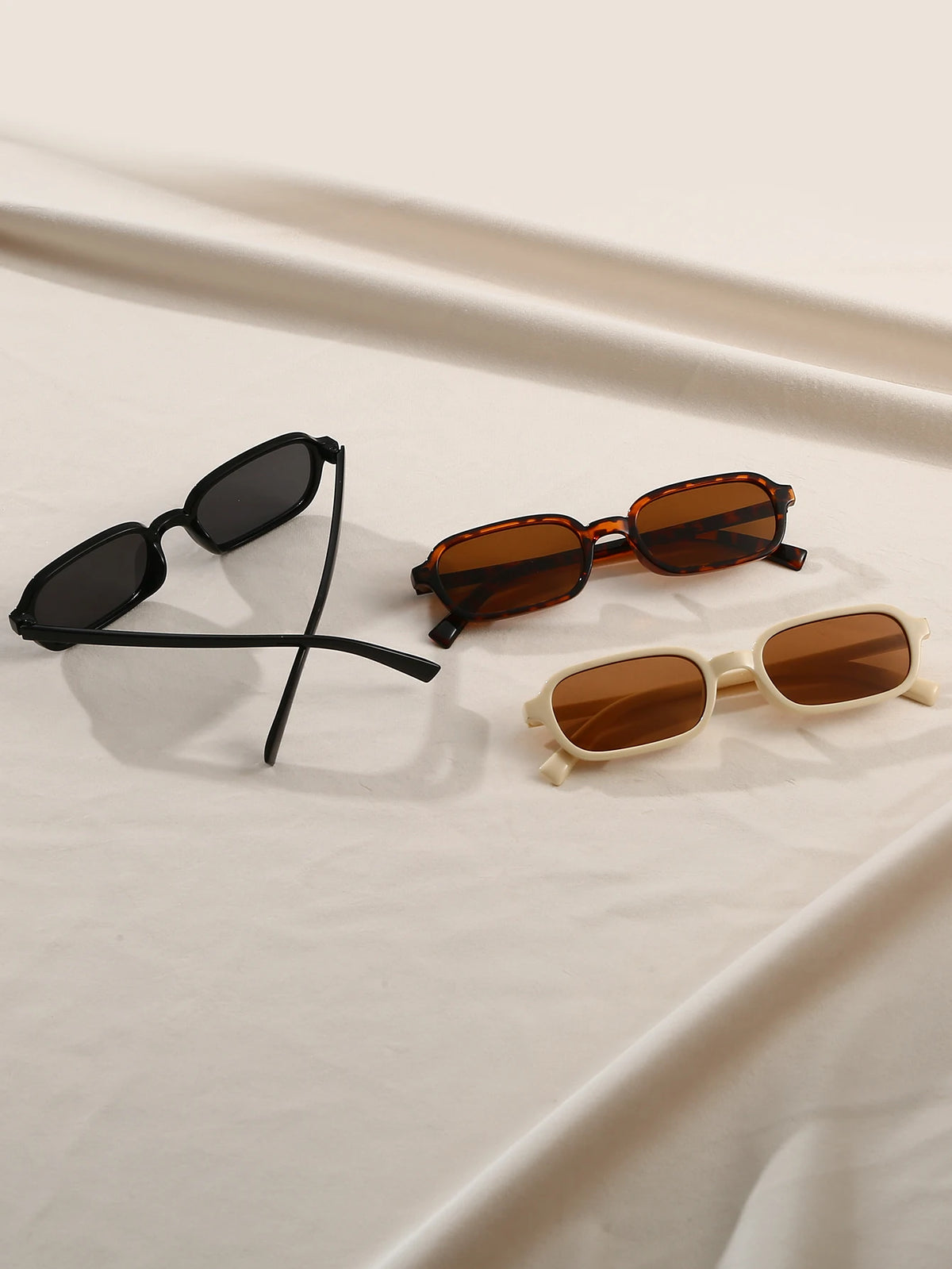 3Pcs Fashionable Square Frame Glasses Set Men and Women Holiday Party Outdoor Decoration Ideal for Valentine's Day Gifts