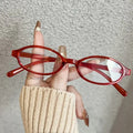 Japanese Korean Small Oval Frame Glasses Women Retro Harajuku Eyeglasses Clear Spectacle Blue Light Blocking Eyewears
